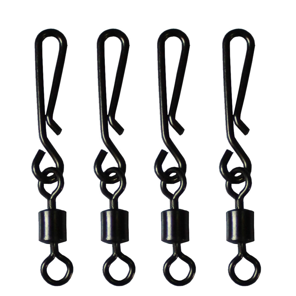 Luengo rolling swivel with hanging snap for smooth rotation and reduced line twist.