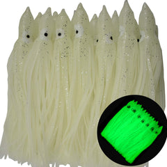Luengo soft octopus skirt 18cm luminous white ready for saltwater trolling.