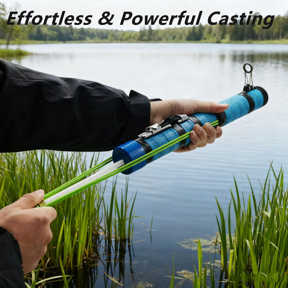 LUGLIEO catapult rod long-distance casting reaches far spots with ease.