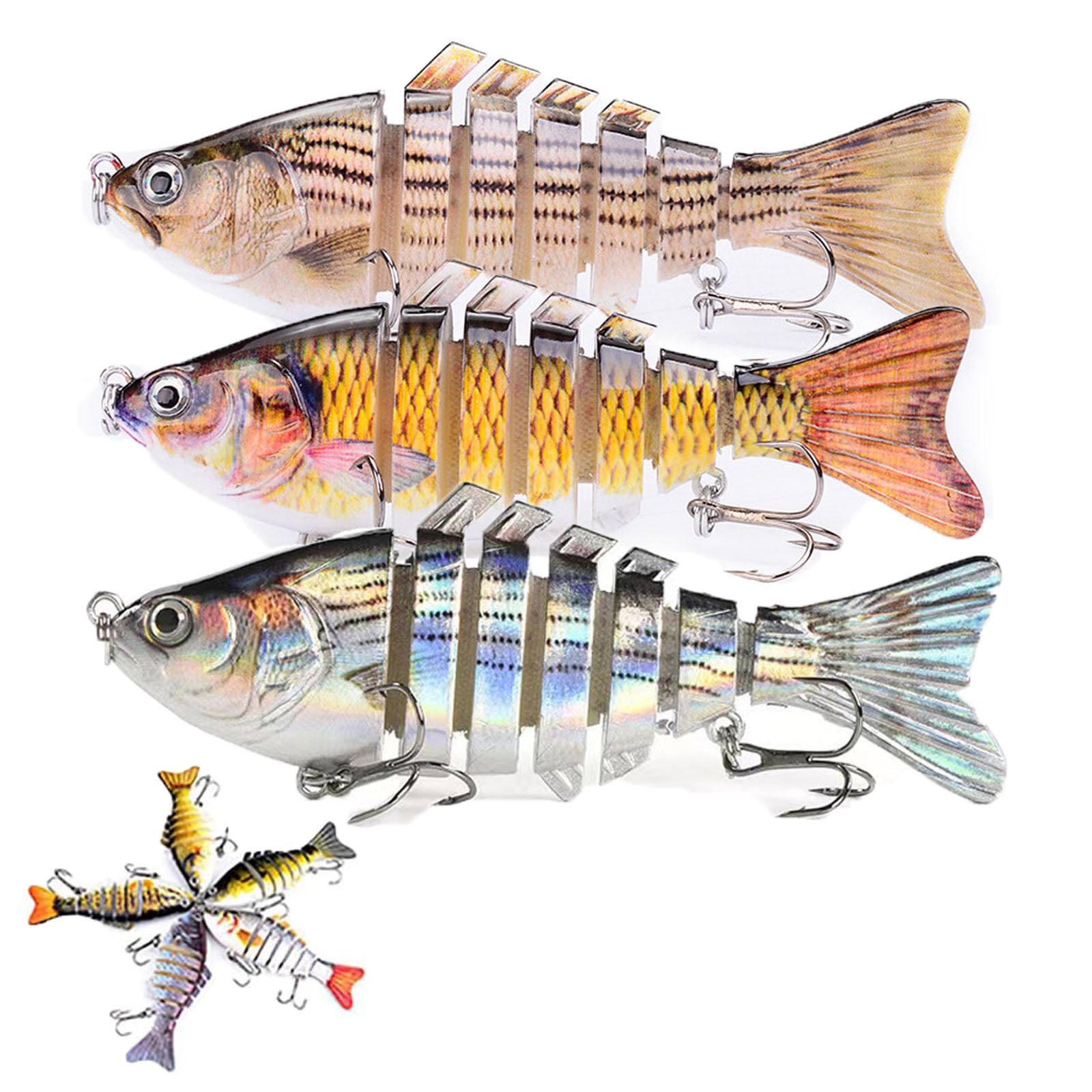 LUGLIEO Bionic Swimming Lure front view with realistic bait design attracts freshwater fish.
