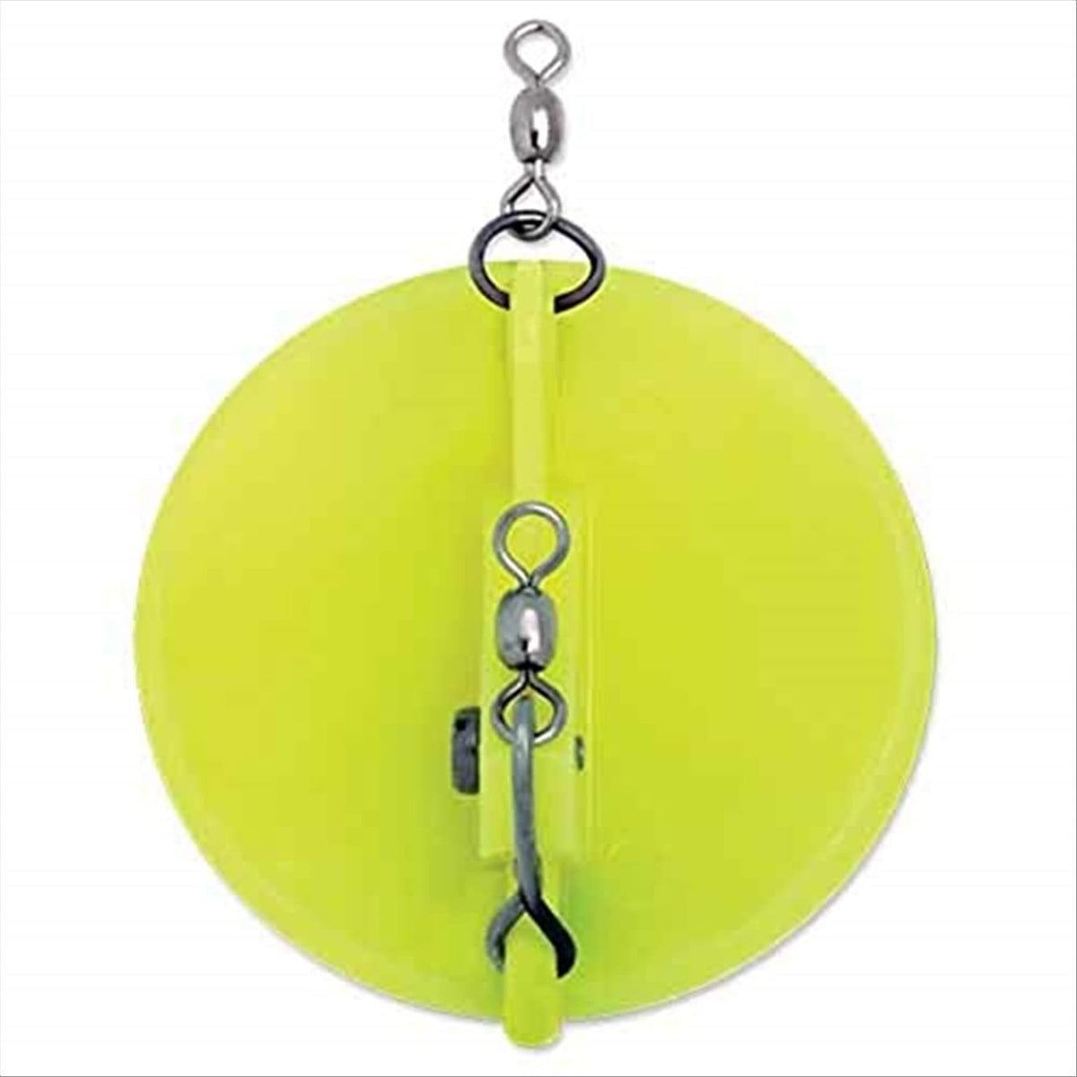 Luhr Jensen 3 Dipsy Diver Magnum Chartreuse with white bottom for precise depth control during trolling.