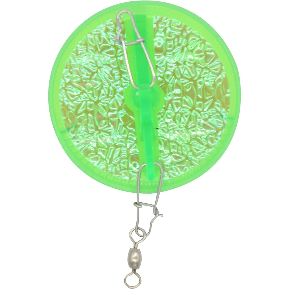Luhr Jensen Dipsy Diver 2-1/4 inch Fish Candy Chartreuse UV for broader water coverage.
