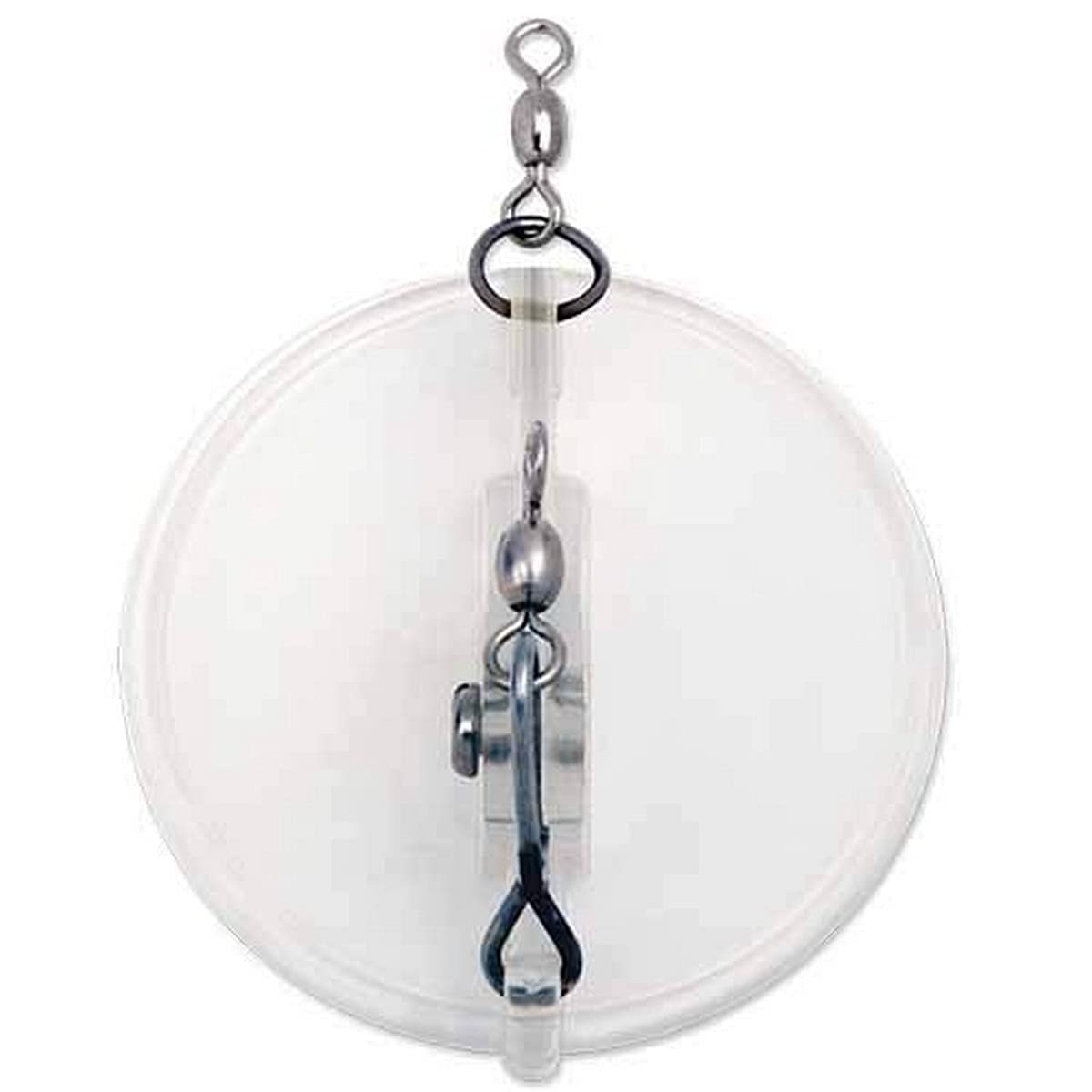 Luhr Jensen Dipsy Diver with clear bottom guides steady tracking and wide lure spreads