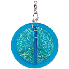 Luhr Jensen Dipsy Diver Fish Candy Blue UV top view, enhances broad lure coverage on the water.