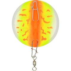 Luhr Jensen Dipsy Diver Orange Fire UV Chrome Bottom, high visibility in water