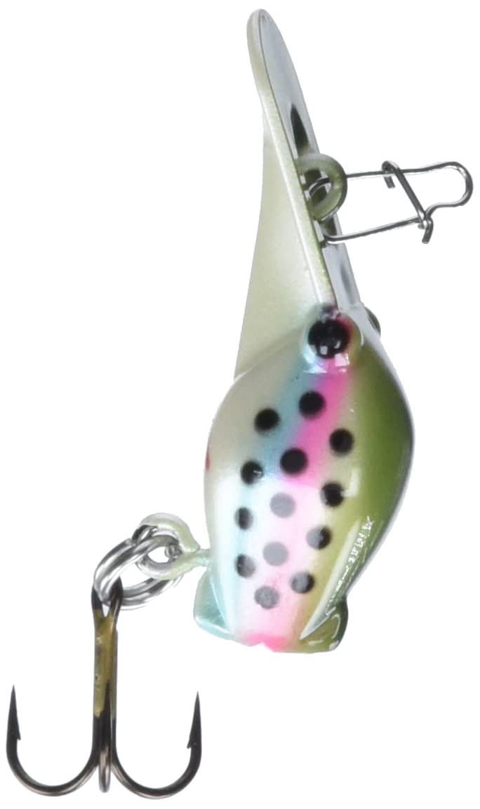 Luhr-Jensen Hot Shot 70 Rainbow Trout lure front view ready for fast water dives