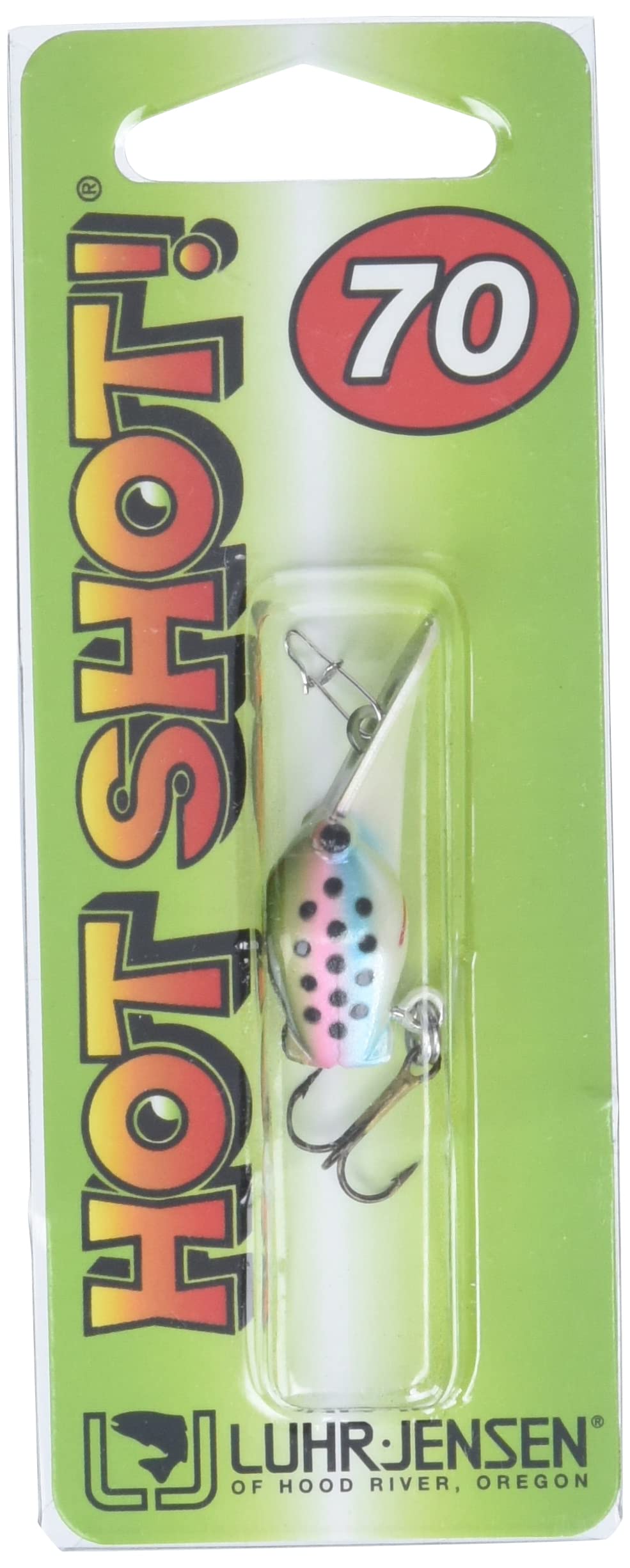 Luhr-Jensen Hot Shot 70 Rainbow Trout treble hooks close-up for durability