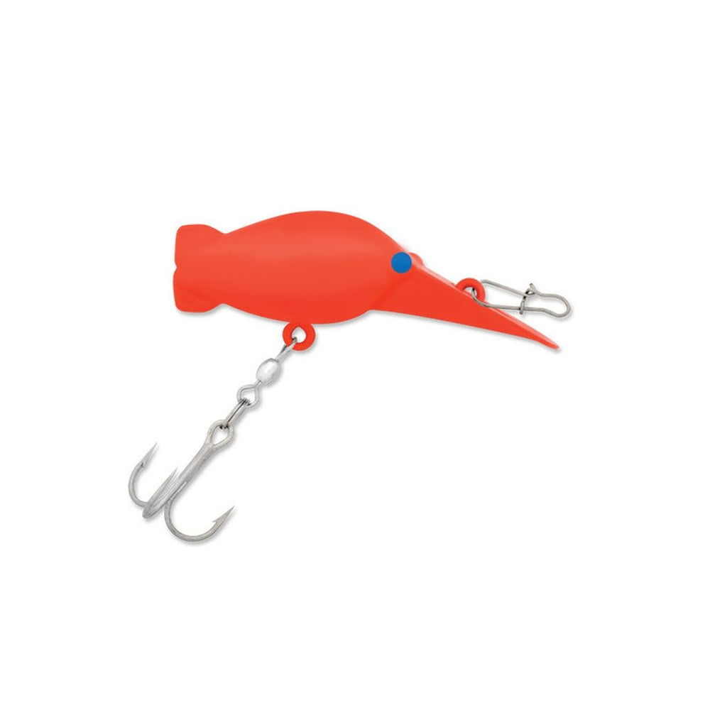 Luhr Jensen Hot Shot fluorescent red; ideal backtrolling lure for steelhead and salmon.