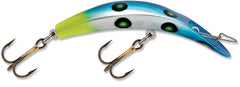 Luhr-Jensen K14 Kwikfish Rattle lure in Blue Chartreuse UV with mid-water diving action for salmon and steelhead