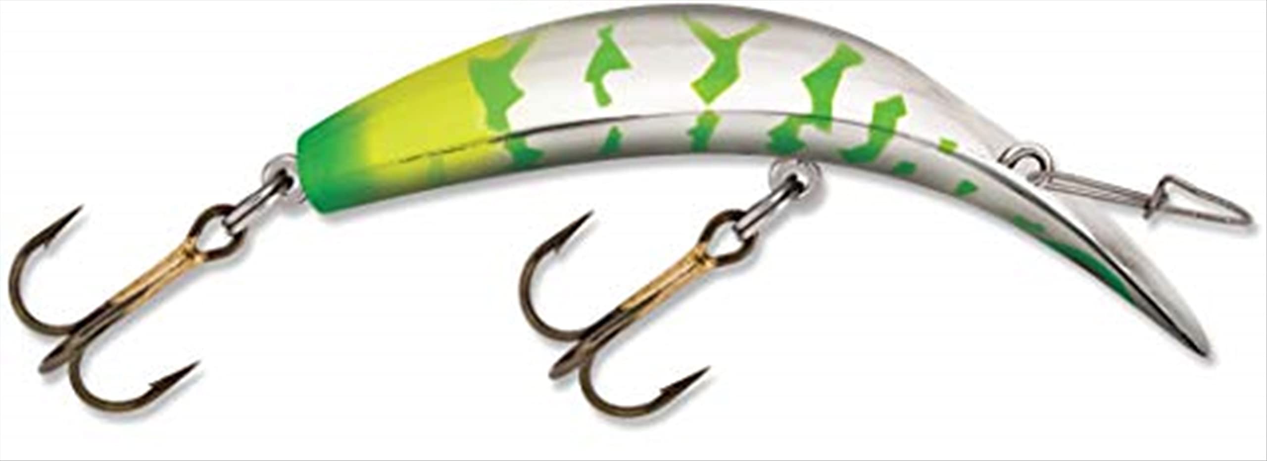 Luhr Jensen K9X Kwikfish X-Treme Grinch lure profile for deep-water trolling and precise action.