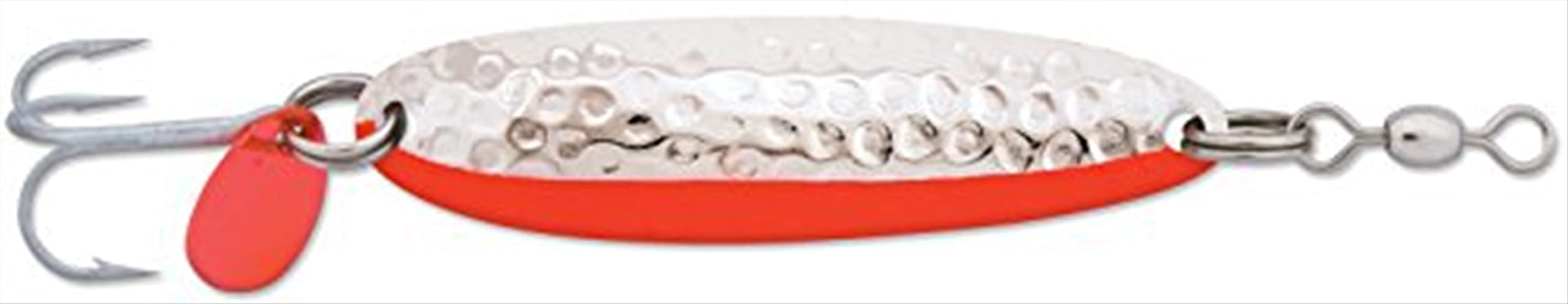 Luhr Jensen Krocodile hammered chrome lure, versatile for casting and trolling across species.