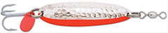 Luhr Jensen Krocodile hammered chrome lure, versatile for casting and trolling across species.