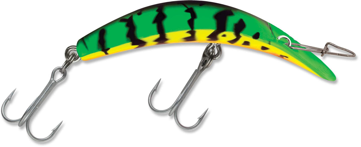 Luhr-Jensen Kwikfish Fire Tiger lure: versatile trolling for salmon and steelhead.