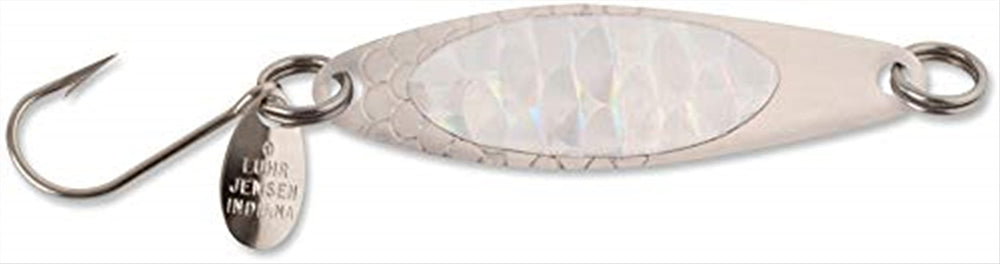 Luhr Jensen Needlefish nickel-silver prism-lite lure for trout trolling and kokanee fishing