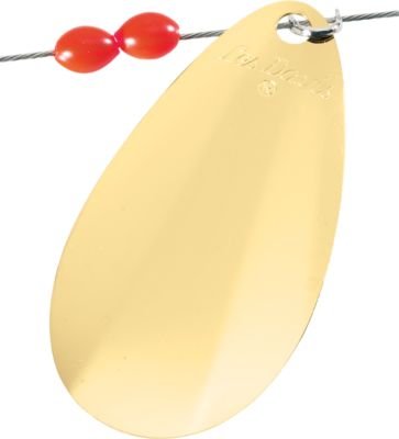 Luhr Jensen Standard Cowbell Brass with disco ball flash attracts fish from afar during trolling.