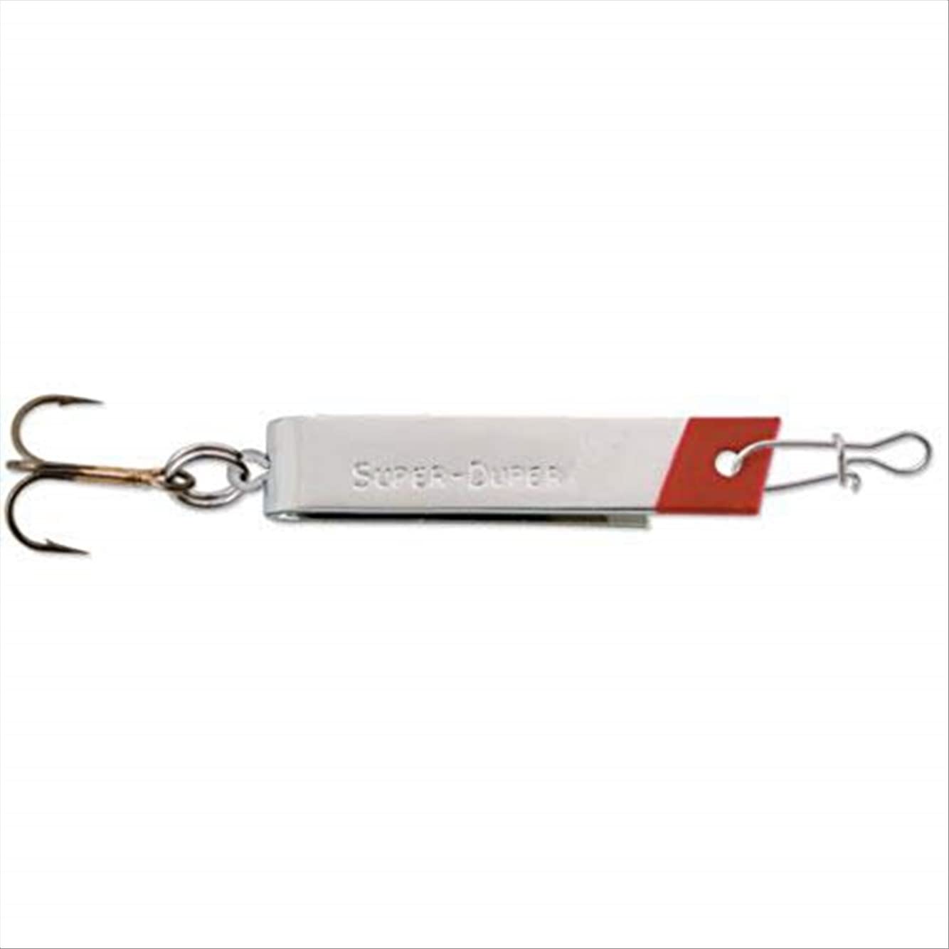 Luhr Jensen Super Duper nickel red head lure, 1-1/2 inch, ideal for trout and panfish.