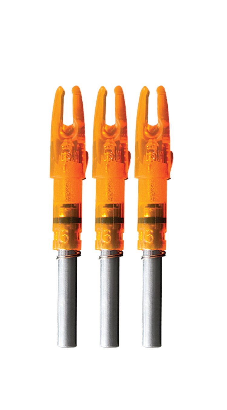 Lumenok GT Nock Orange glow helps you track arrow flight after shot