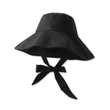 Front view of LumiSyne wide brim sun hat in black