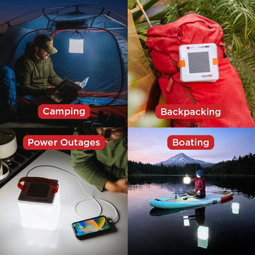 LuminAID Max Inflate lantern compact pack size fits small backpacks.