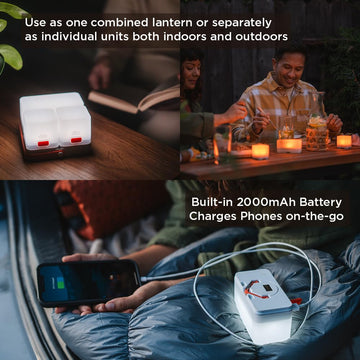 luminaid trio solar cube lanterns candle flicker mode adds cozy indoor ambiance.