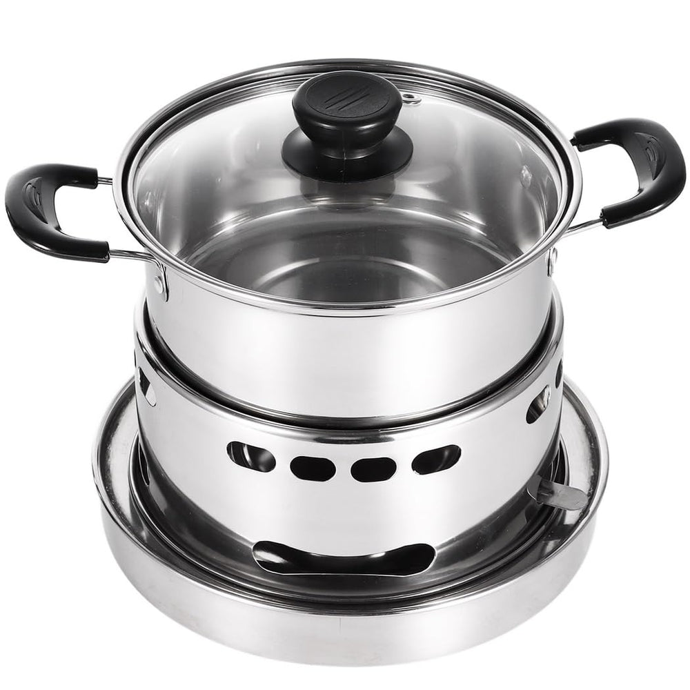 LUMINFLY compact portable stove with pot packed in a backpack