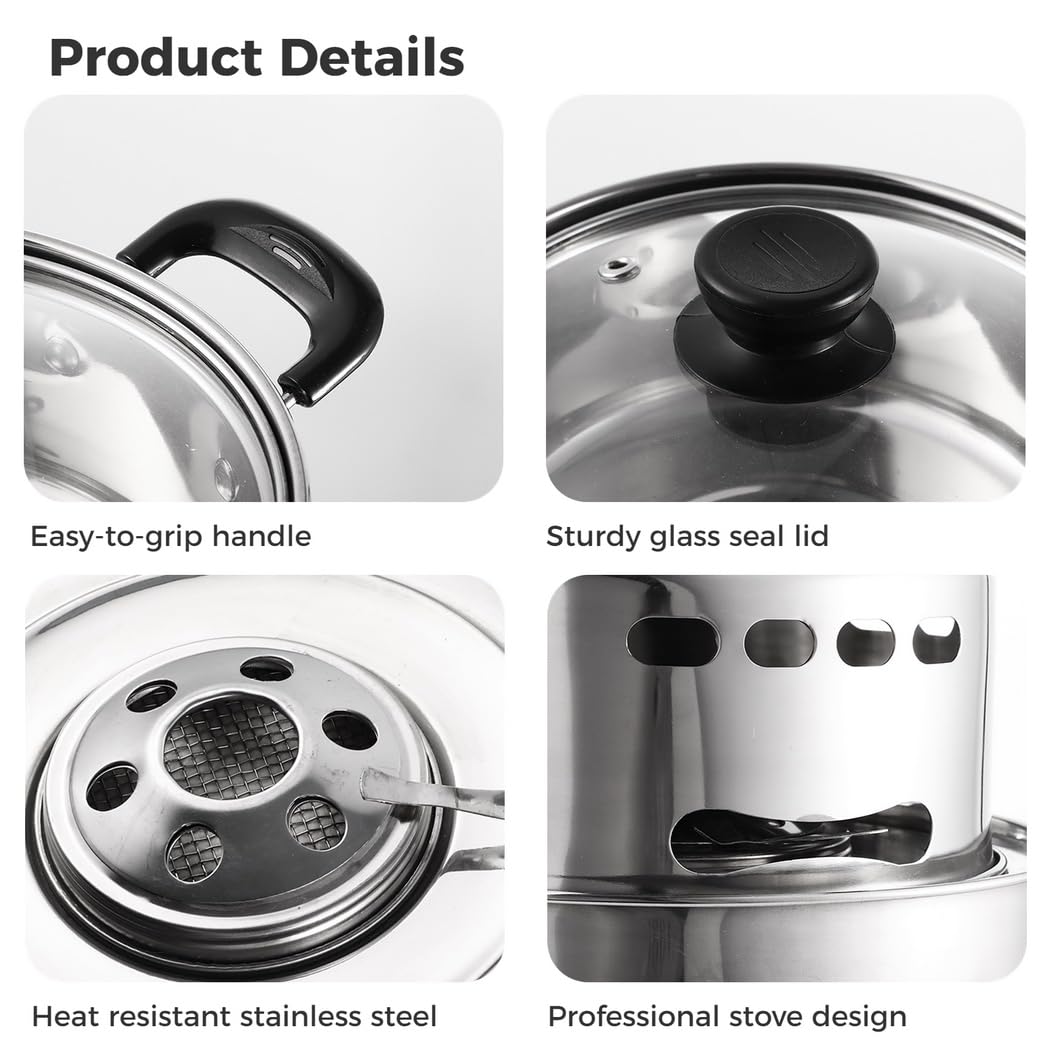 LUMINFLY stove supports liquid or solid alcohol fuels with adjustable heat