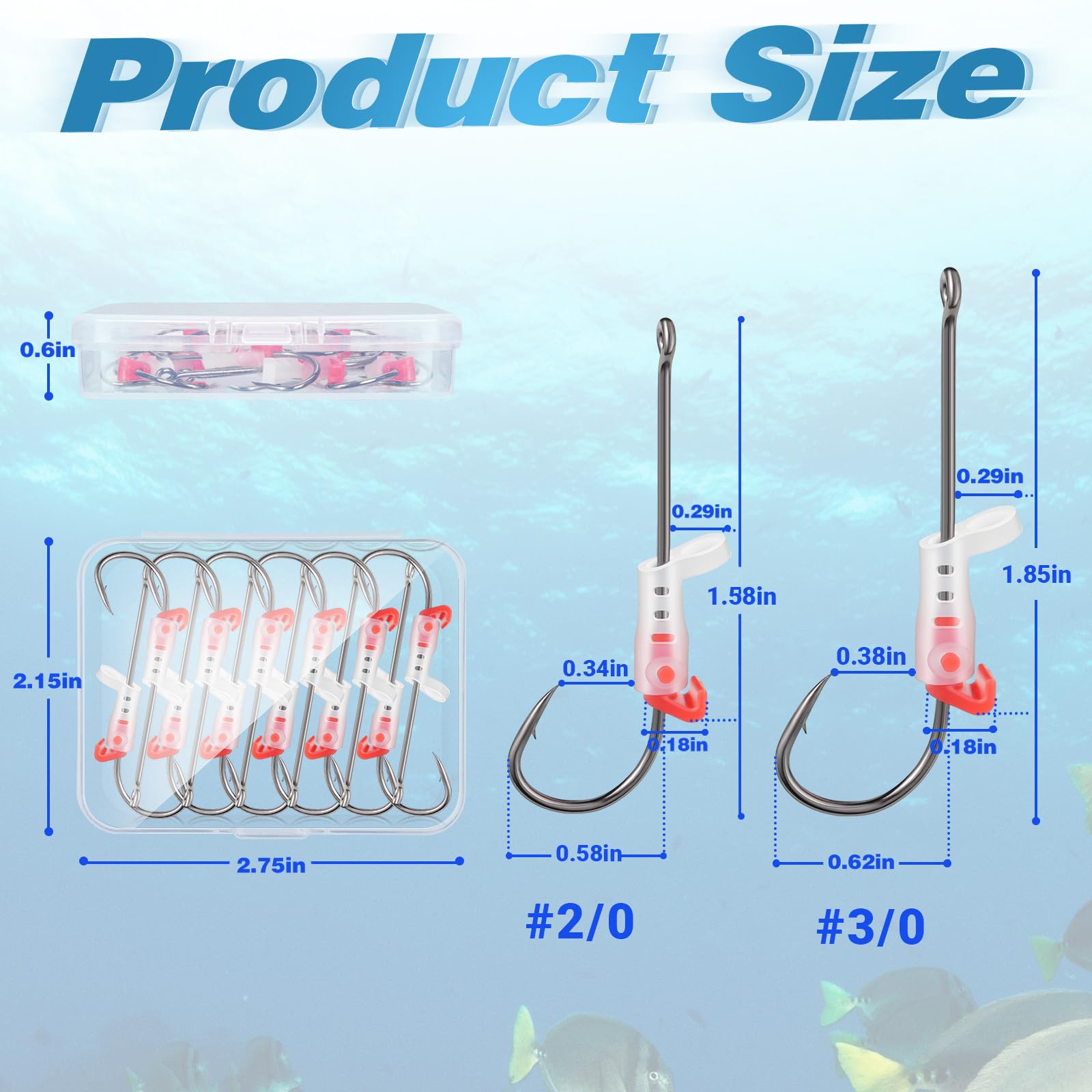 Close-up of glow-in-the-dark coating on Luminous Live Shrimp Hooks