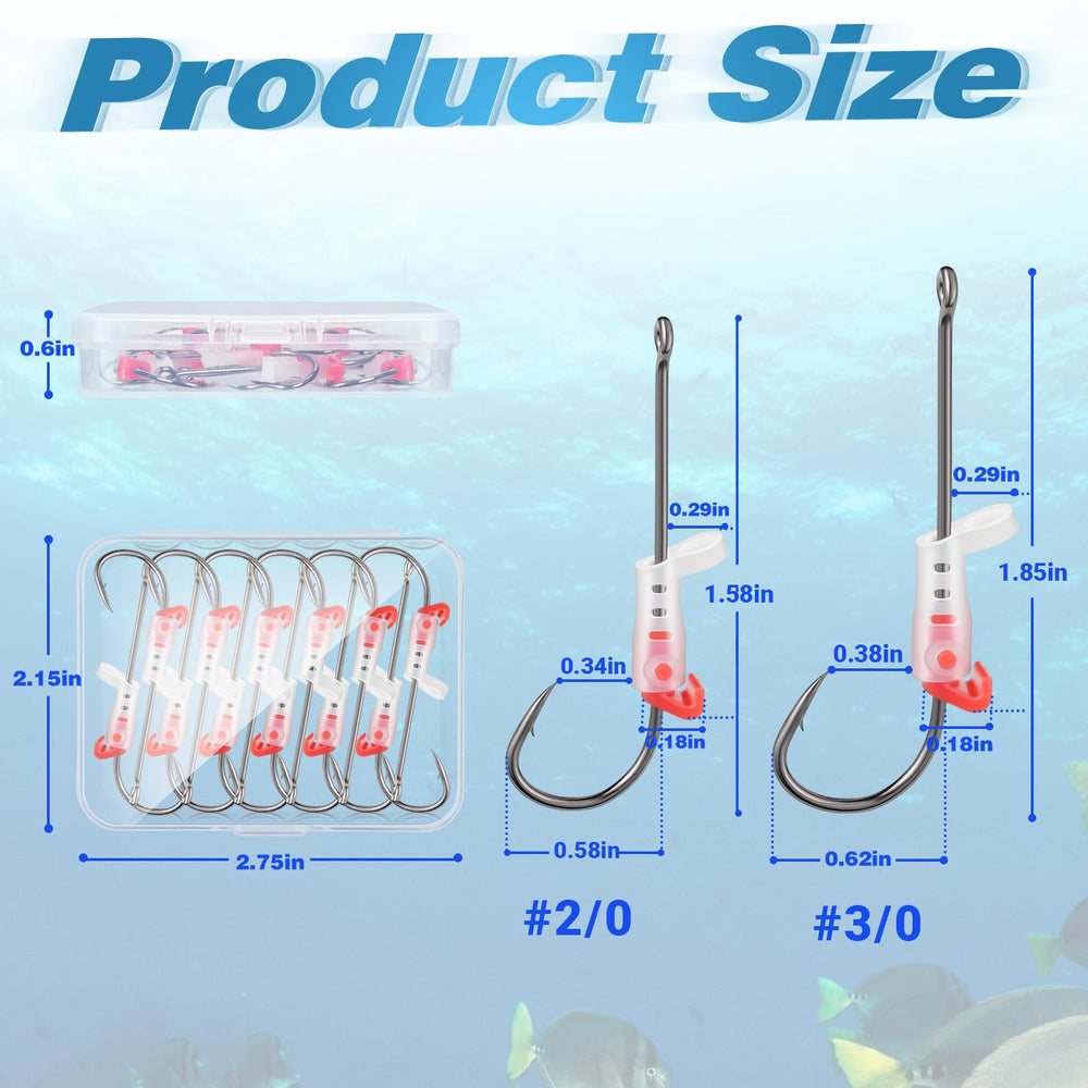 Close-up of glow-in-the-dark coating on Luminous Live Shrimp Hooks