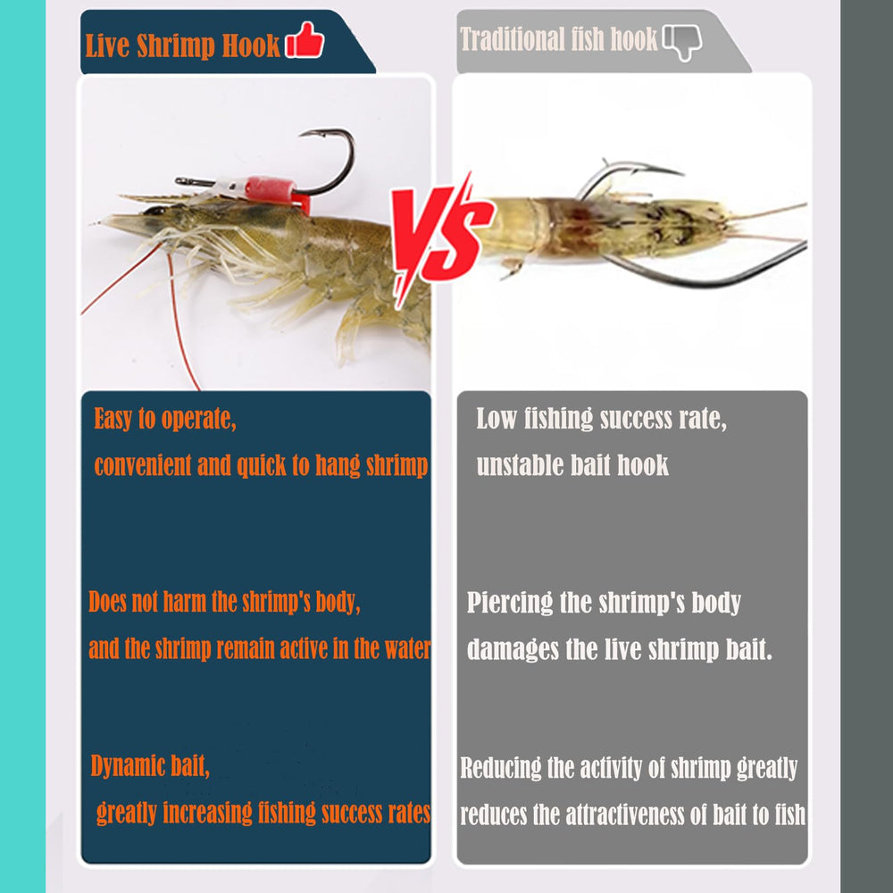 Saltwater and freshwater corrosion-resistant shrimp hooks