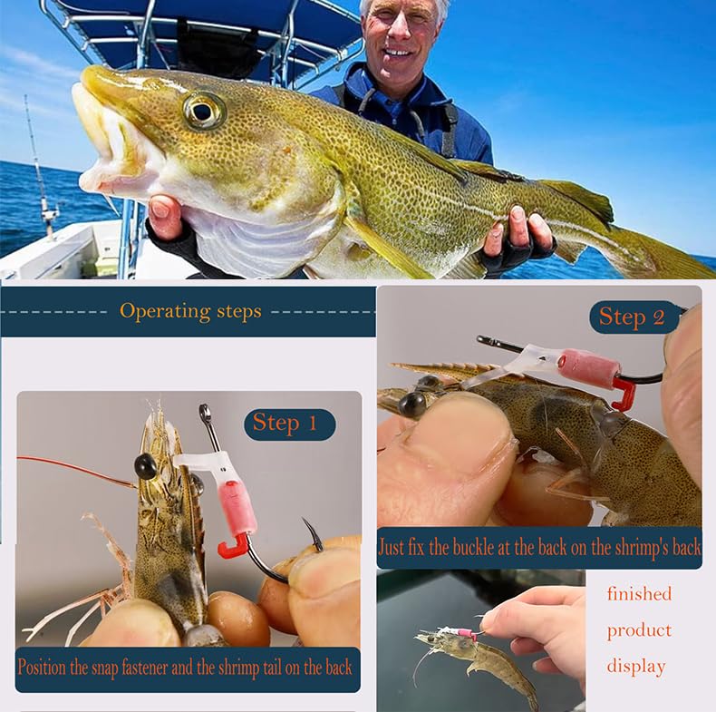 Live shrimp hooked securely without injury