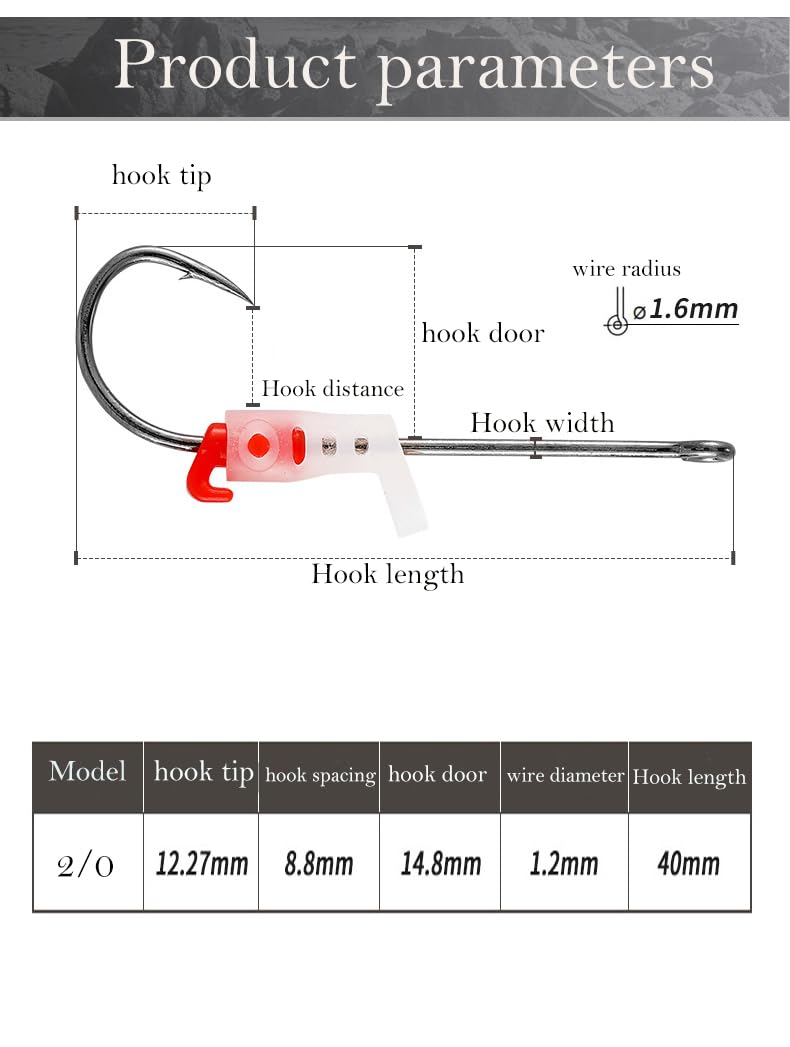 20-piece set of luminous shrimp hooks