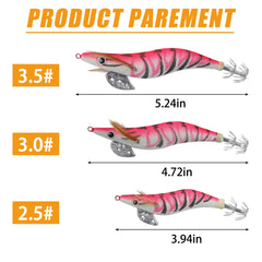 Luminous squid jig hook lure in green color with 3D eyes