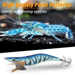Luminous squid jig hook lure in pink color with 3D eyes