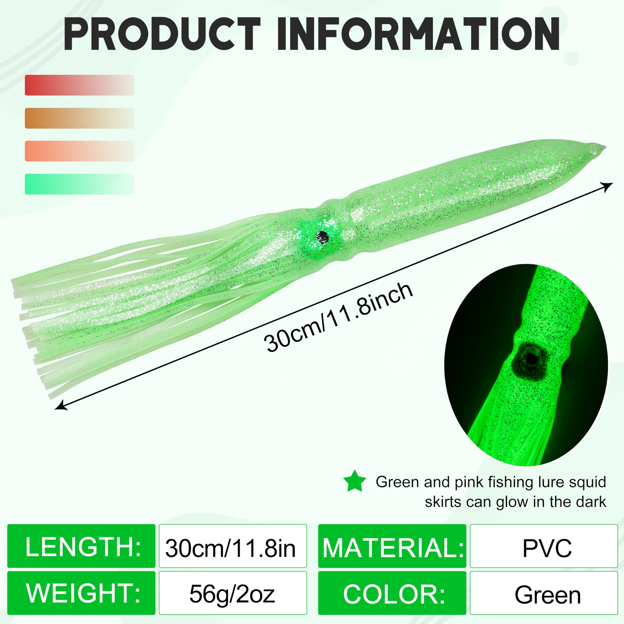 Underwater action of squid skirt lure with fluttering skirts