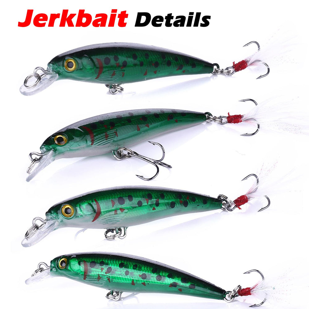Lumista jerkbait featuring 3D eyes and biomimetic coating for lifelike attraction.