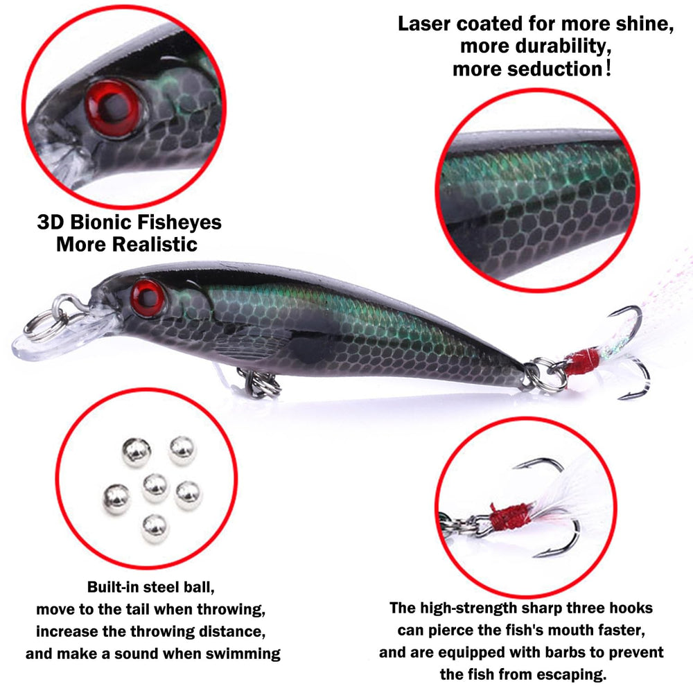 Lumista jerkbait suited for freshwater and saltwater to target bass, pike, and trout.