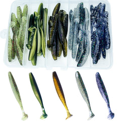 Lumista Paddle Tail Swimbaits in a box for quick access and organization