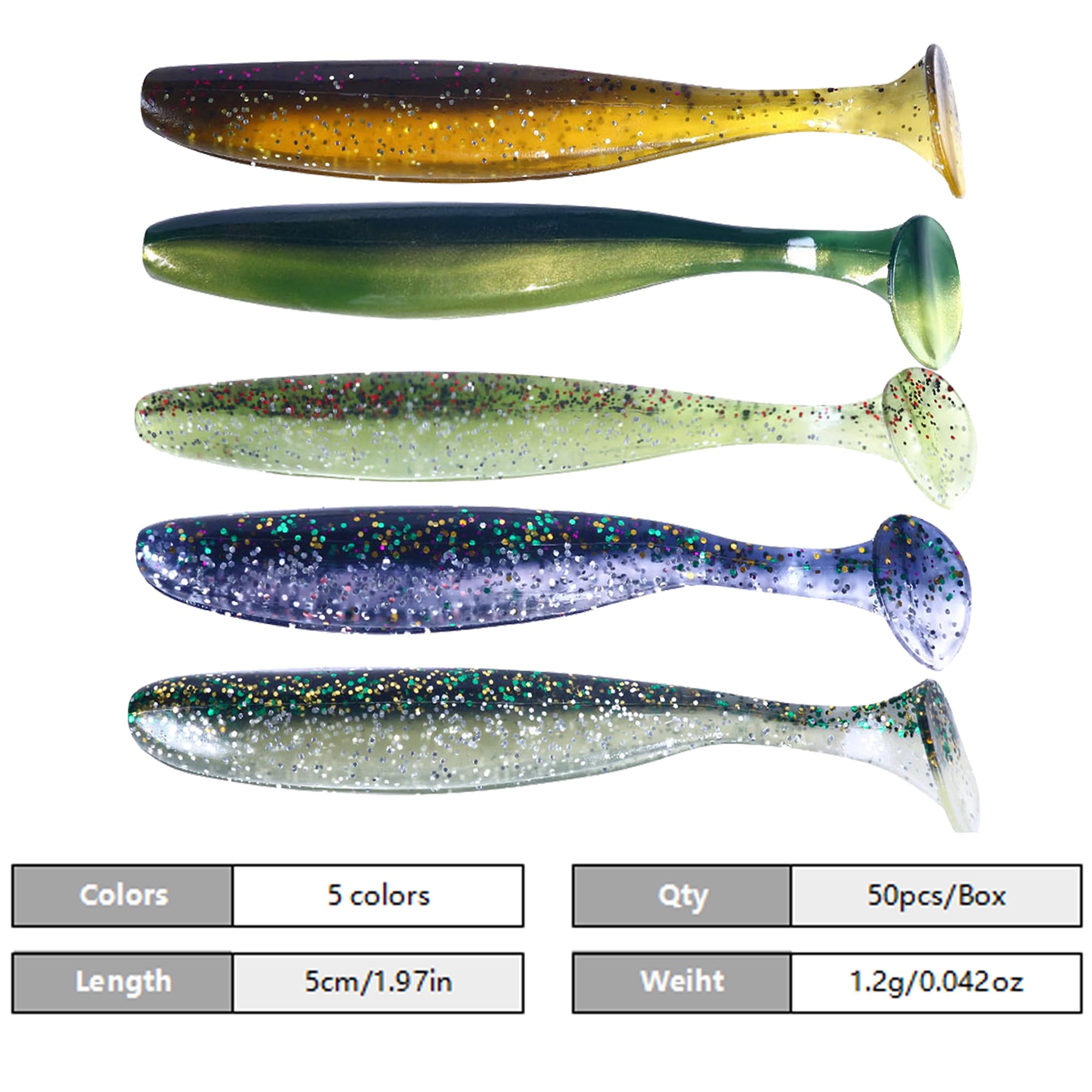 Lumista paddle-tail swimbaits color variants for targeting multiple species