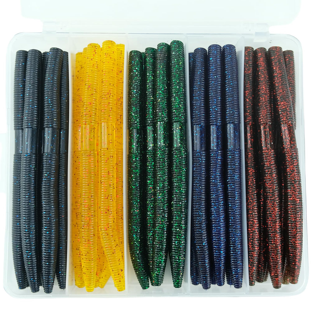 Lumista Wacky Worms 40pc kit storage box with organized compartments for easy transport.