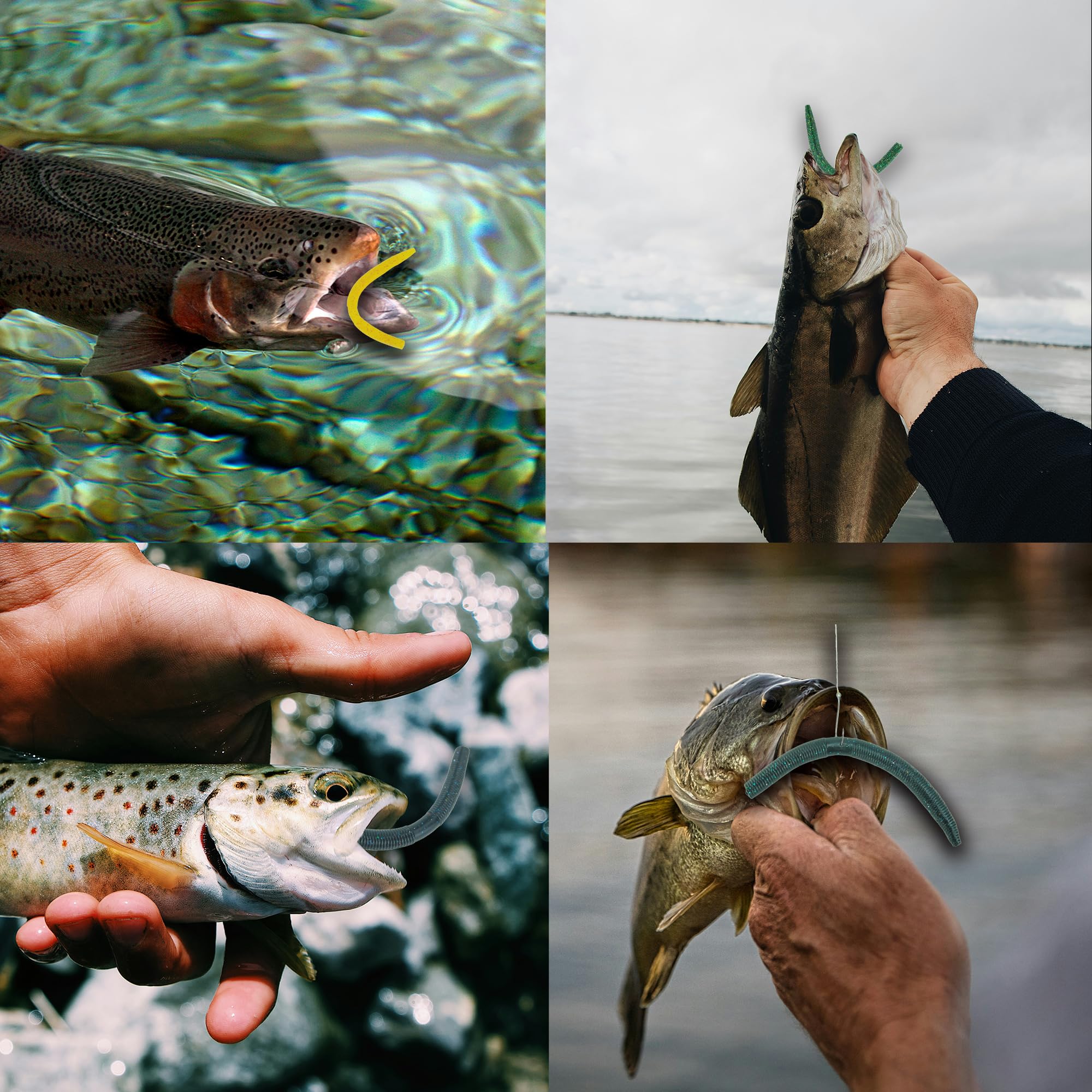 Lumista Wacky Worms saltwater-ready design resists corrosion for longer trips and coast-side fishing.