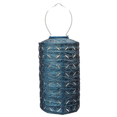 Lumiz Mandela Lantern blue provides dimmable outdoor lighting for gatherings