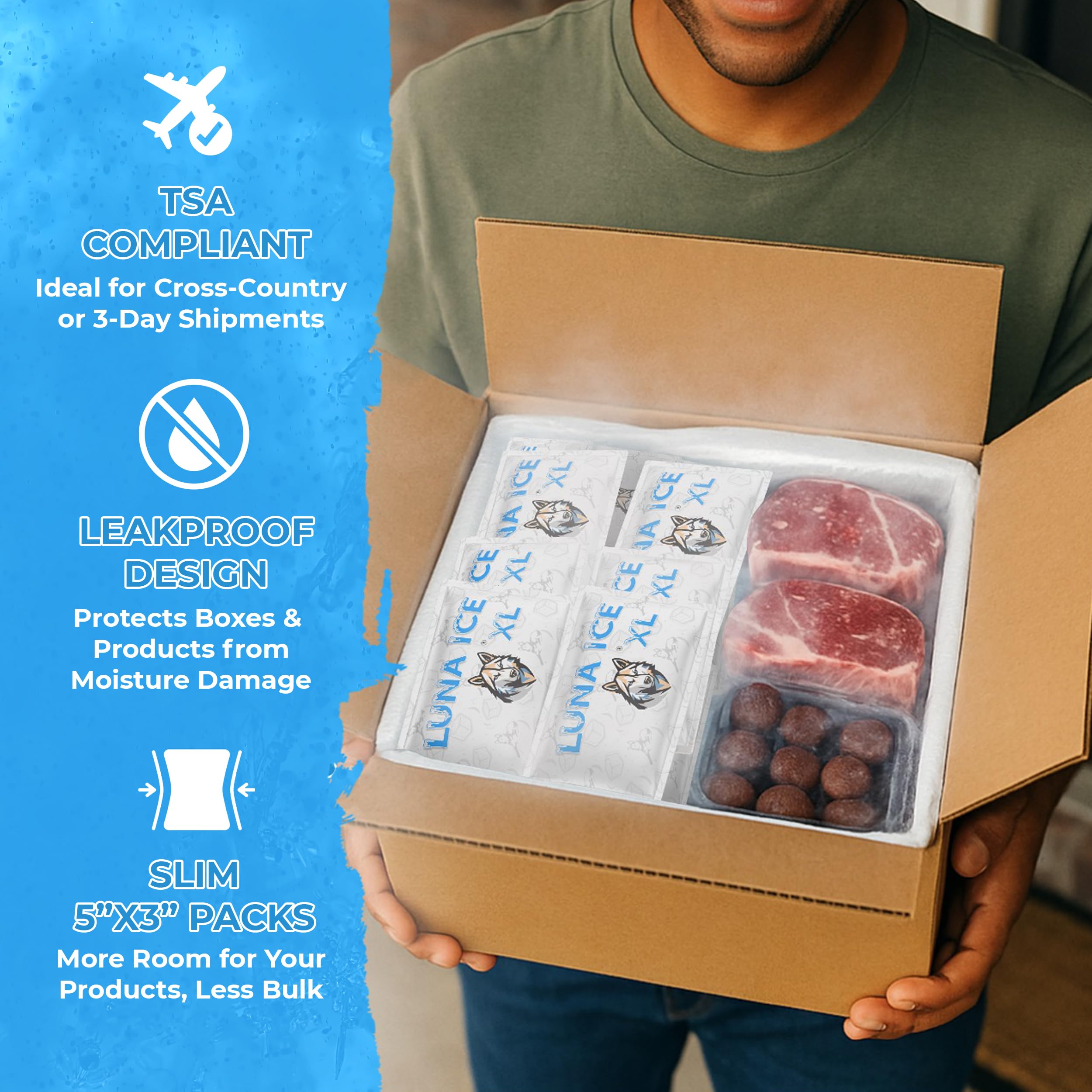 Luna Ice easy-to-use freezer pack ready to soak and freeze