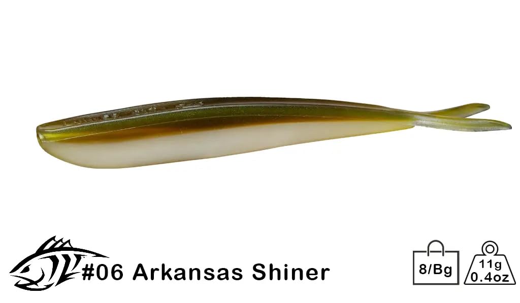 Arkansas Shiner color soft plastic minnow by Lunker City, USA-made