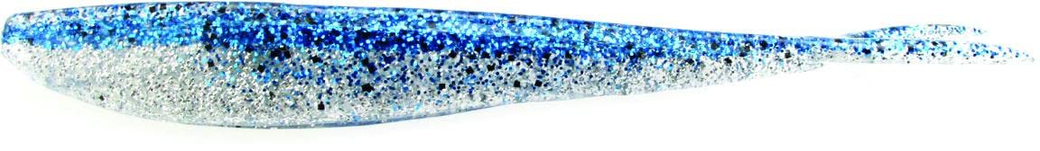 Lunker City Fin-S Fish 4 in silver with blue ice for saltwater lure presentations.