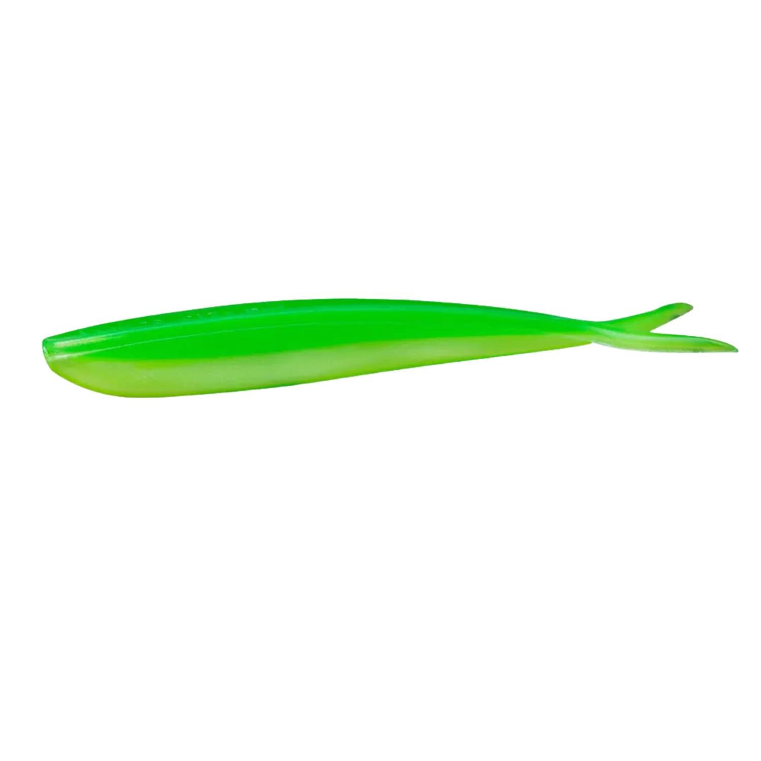 Lunker City Fin-S Fish 5.75 inch Limetreuse 174 back view highlighting lifelike tail action for bass and walleye
