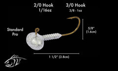 Lunker City football jig head weedless with twin cable guard protects the hook in cover