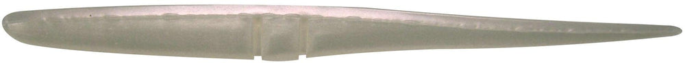 Lunker City Slug-Go 9inch bass lure in Albino Shad showing slender profile for erratic action