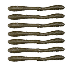 Lunker City Spanky Worm 5" center-flex design showing mid-hook action for bass.