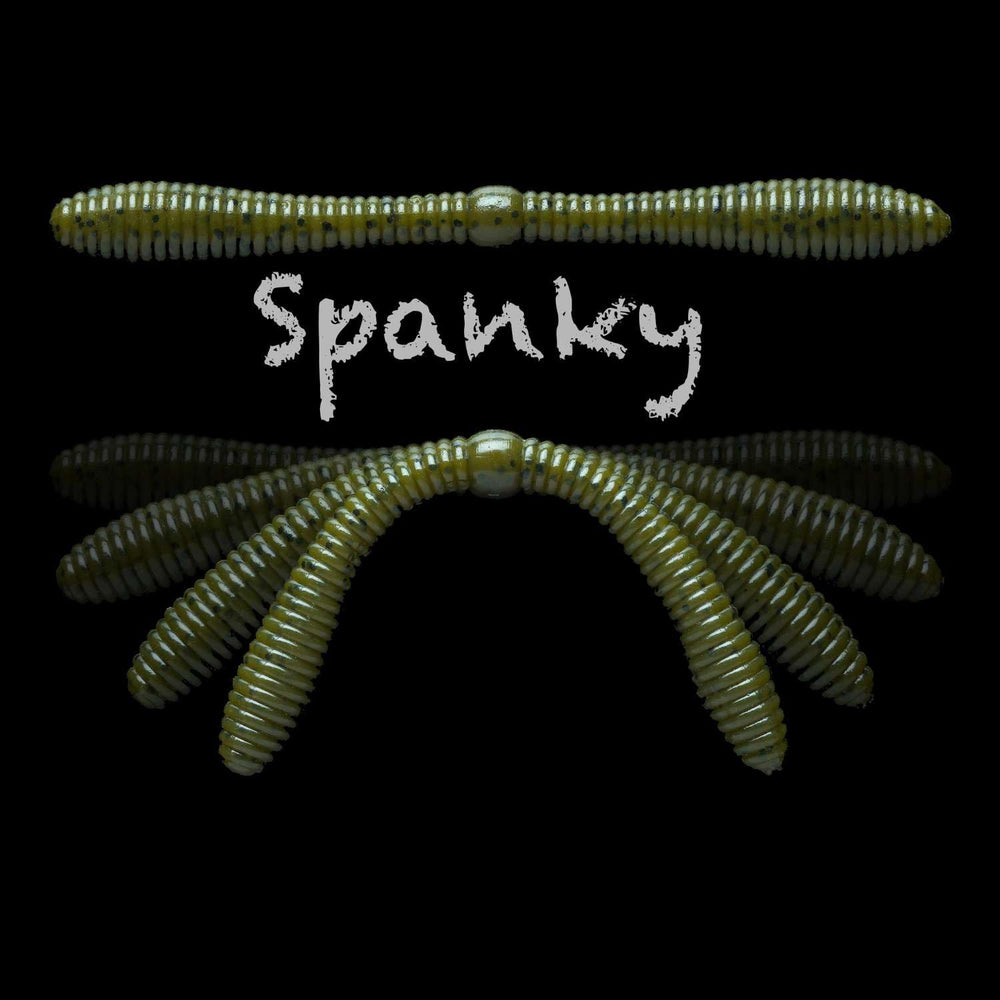 Lunker City Spanky Worm 5in bait offers salted scent and buoyant feel for bass.