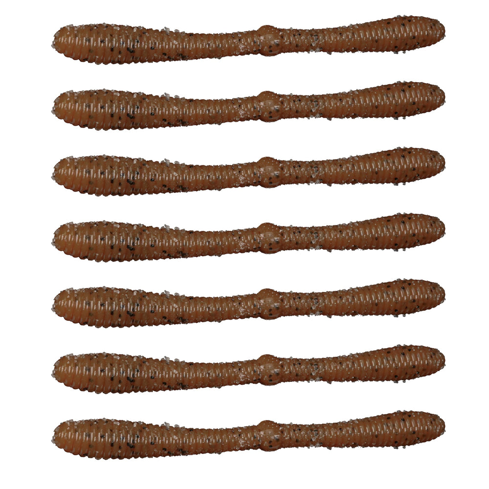 Lunker City Spanky Worm 3-pack display shows 21 salted lures for diverse setups.